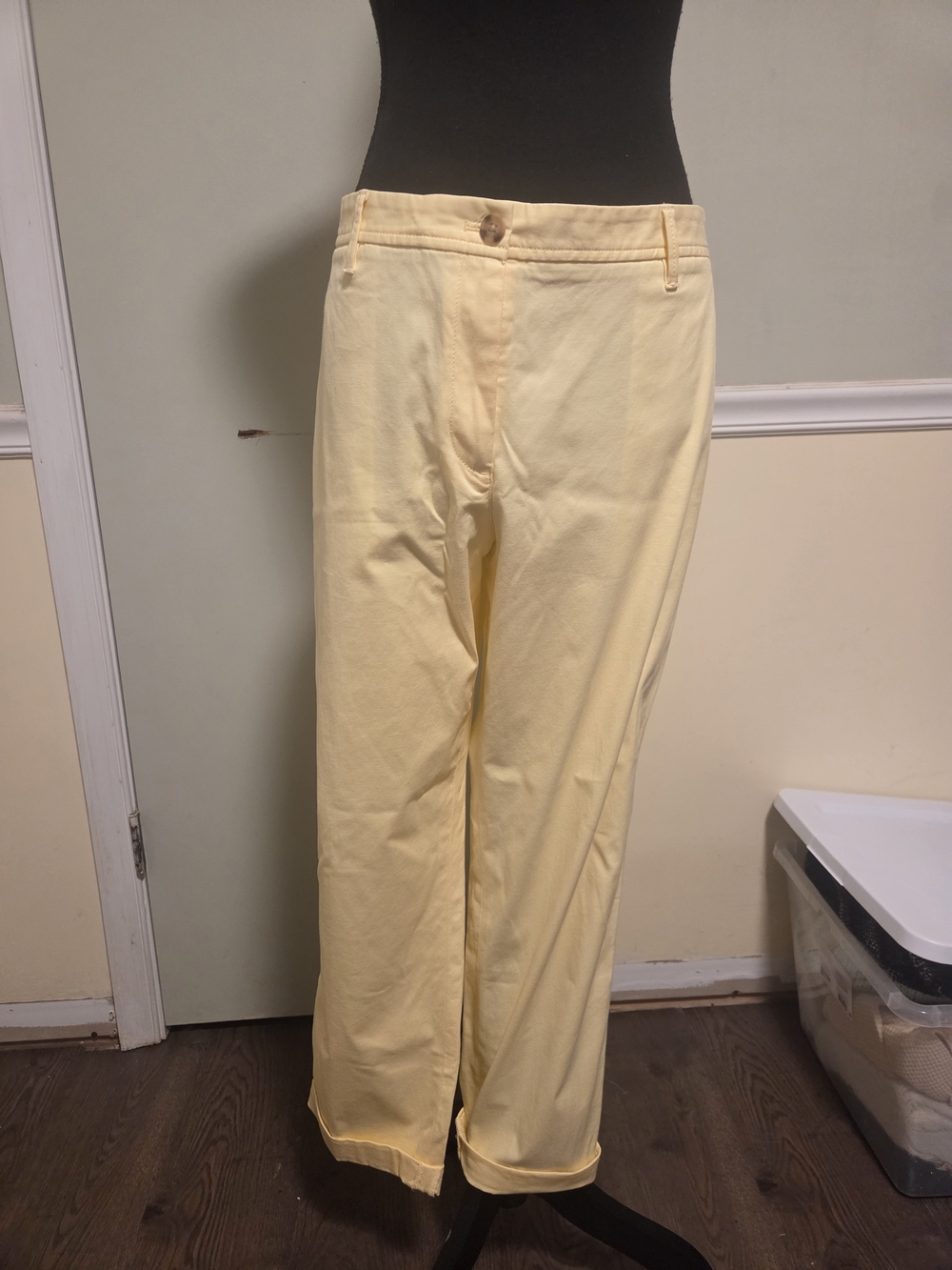 Talbots Pale Yellow Ankle Straight-Leg Pants